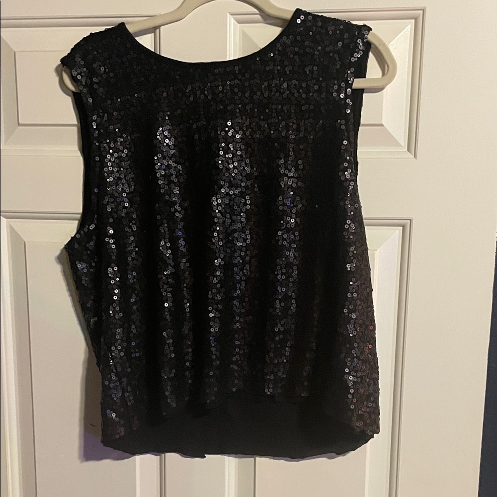Splendid Collection-Black Sequin Sleeveless Top